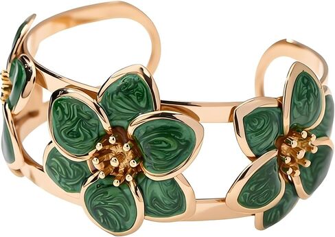 Chunky Flower Cuff Bracelet for Women Large Gold Floral Open Bangle Adjustable Cuff Bracelet Statement Boho Jewelry in Saudi Arabia