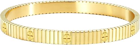 Women's Bracelet Stainless Steel Gold Plated Cuff Bangle Cube Zircon Hinge Jewelry oval Bangle Witness the Gift of Love in Saudi Arabia