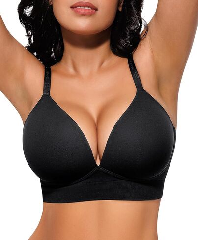 حمالة صدر SHAPELLX عميقة على شكل حرف V حمالة صدر لاسلكية رافعة للصدر بدون خياطة غير مبطنة حمالة صدر مريحة يغرق أشرطة قابلة للتعديل Bralette in Kuwait
