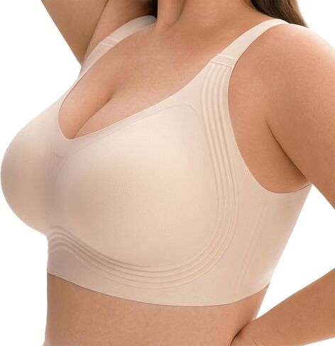 Wireless Jelly Bras for Women Push Up Seamless Breathable Full Coverage No Underwire Plus Size Older T-Shirt Bralette in Saudi Arabia