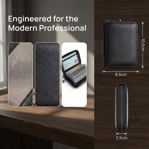 Genuine Leather Credit Card Holder Zipper Wallet Women, Credit Card Wallet, Business Card Holder, Compact Size KeyChain Wallet in Kuwait
