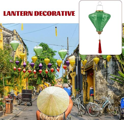 ARTIBETTER Vietnamese Hanging Lantern Decorative Cloth Lantern for Wedding Party Garden Festival Ambiance 9.84 Inch Traditional Craftsmanship Outdoor Decor in Kuwait