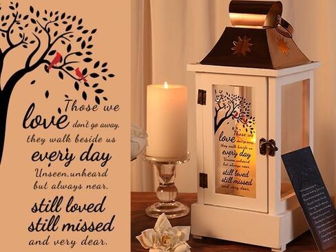 Loss of Mother Sympathy Gifts Memorial Lantern for Loved One, Bereavement Remembrance Lantern with LED Candle & Remote, Keepsake Drawer, Wooden Acrylic Sympathy Lantern for Funeral Remembrance in Kuwait
