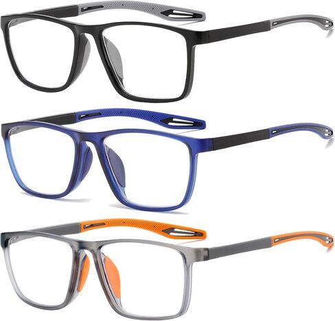 Reading Glasses for Men Sporty Design TR90 Blue Light Blocking Reader Comfortable and Flexible Lightweight in Saudi Arabia