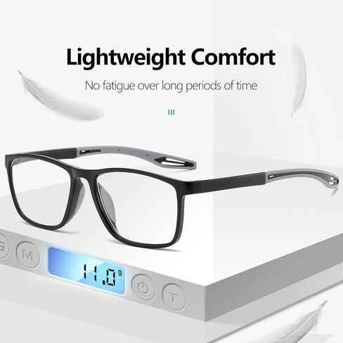 Reading Glasses for Men Sporty Design TR90 Blue Light Blocking Reader Comfortable and Flexible Lightweight in Saudi Arabia