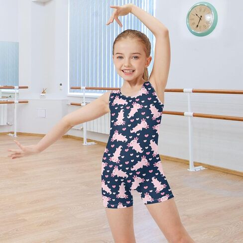 ثياب الجمباز للفتيات مع شورتات الرقص Unitards Active Biketards 2-10T in Kuwait