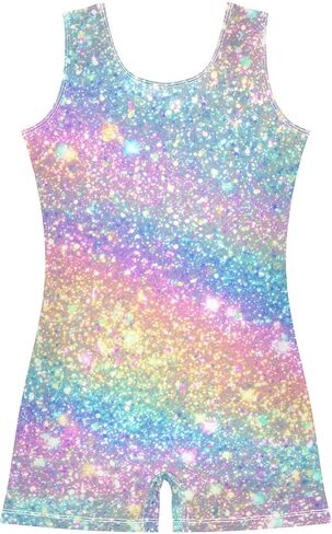 Girls Gymnastics Leotards with Shorts Dance Unitards Active Biketards 2-10T in Saudi Arabia
