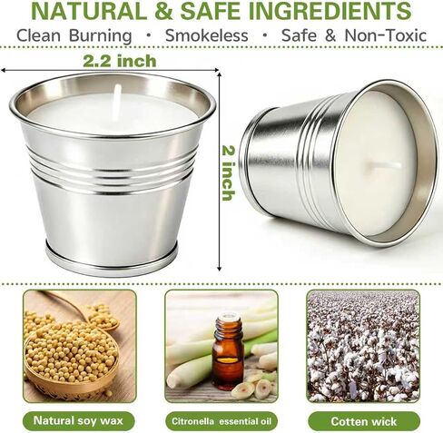 Citronella Candles Outdoor 16 Pack, 2 oz Small Tin Candles for Patio, Natural Soy Wax Candle with Citronella Oil, 160 Hours Total Burn Time for Backyard, Garden, Deck, Camping, Summer Parties in Saudi Arabia