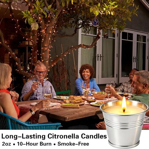 Citronella Candles Outdoor 16 Pack, 2 oz Small Tin Candles for Patio, Natural Soy Wax Candle with Citronella Oil, 160 Hours Total Burn Time for Backyard, Garden, Deck, Camping, Summer Parties in Saudi Arabia
