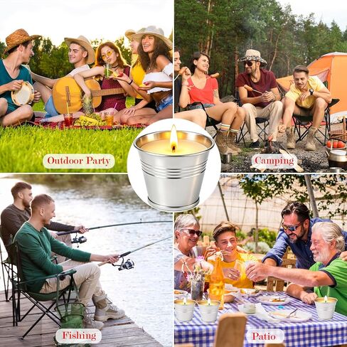 Citronella Candles Outdoor 16 Pack, 2 oz Small Tin Candles for Patio, Natural Soy Wax Candle with Citronella Oil, 160 Hours Total Burn Time for Backyard, Garden, Deck, Camping, Summer Parties in Saudi Arabia