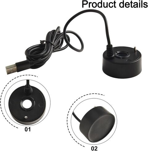 USB 5V Mist Maker Fogger with Long Cable for Indoor Fountain Pond Aquarium Vase Rockery Water Feature Landscaping Humidifier(Black) in Saudi Arabia