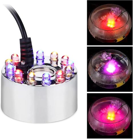 Gavigain Ultrasonic Fog Machine Stainless Steel Mist Maker with 12 LED Lights for Fountain Pond in Kuwait