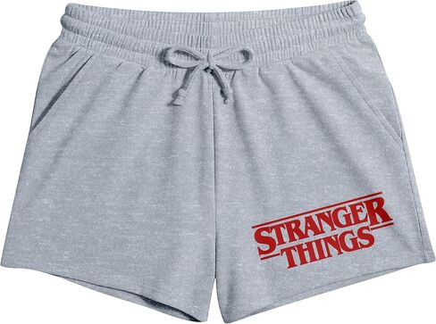 Stranger Things Classic Title Art Women's Heather Gray Lounge Shorts in Kuwait