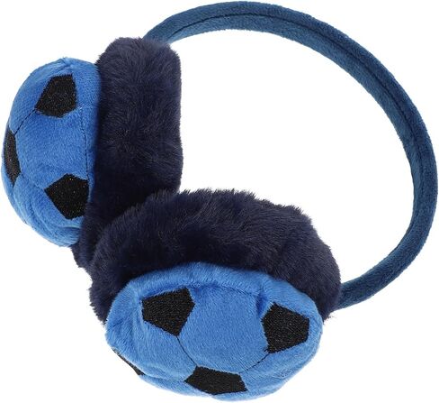 SUPVOX Soccer-shaped Boys Winter Earmuffs, Blue-black Outdoor Ear Warmer, Comfortable Warm Ear Cover in Kuwait