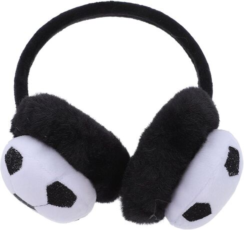 Black White Football Plush Earmuffs Winter Warm Ear Protector Soft Winter Ear Warmer Boys Outdoor Cold Weather Cover in Kuwait