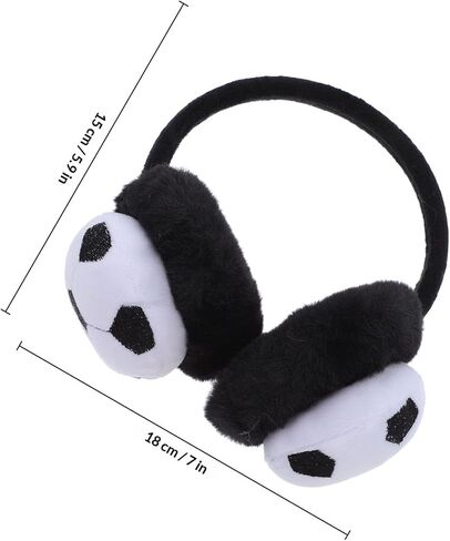 Black White Football Plush Earmuffs Winter Warm Ear Protector Soft Winter Ear Warmer Boys Outdoor Cold Weather Cover in Kuwait