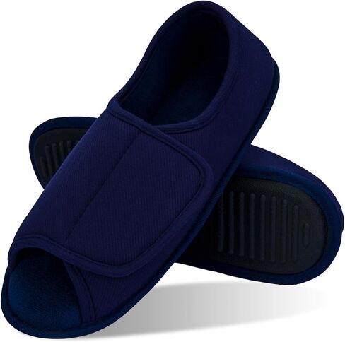 Magtoe Men’s Open-Toe Adjustable Memory Foam Slippers, Comfy and Breathable House Shoes for Indoor/Outdoor in Kuwait