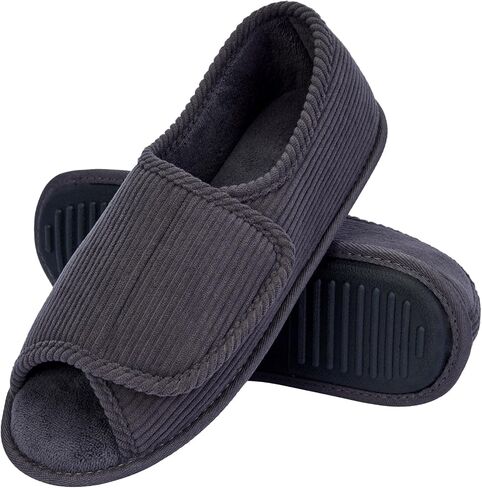 Magtoe Men’s Open-Toe Adjustable Memory Foam Slippers, Comfy and Breathable House Shoes for Indoor/Outdoor in Kuwait