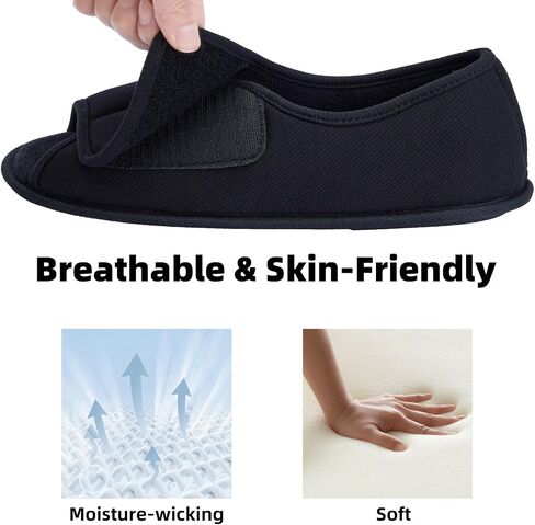 Magtoe Men’s Open-Toe Adjustable Memory Foam Slippers, Comfy and Breathable House Shoes for Indoor/Outdoor in Kuwait