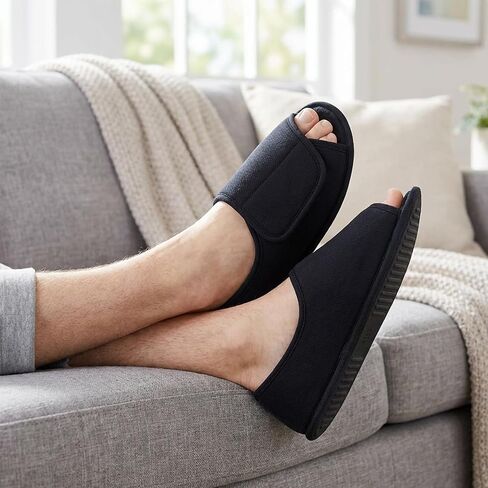 Magtoe Men’s Open-Toe Adjustable Memory Foam Slippers, Comfy and Breathable House Shoes for Indoor/Outdoor in Kuwait
