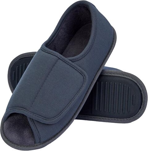 Magtoe Men’s Open-Toe Adjustable Memory Foam Slippers, Comfy and Breathable House Shoes for Indoor/Outdoor in Kuwait