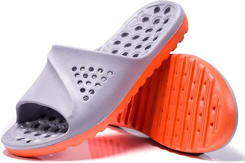 Eliogn Men's and Women's Lightweight Slide Slippers Hollow Out Massage Sole Shower Slippers Quick Dry Water Shoes for Men and Women in Saudi Arabia