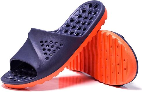 Eliogn Men's and Women's Lightweight Slide Slippers Hollow Out Massage Sole Shower Slippers Quick Dry Water Shoes for Men and Women in Saudi Arabia