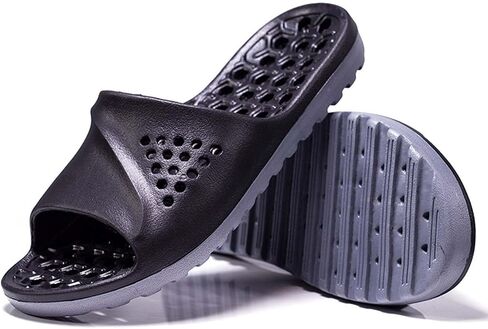 Eliogn Men's and Women's Lightweight Slide Slippers Hollow Out Massage Sole Shower Slippers Quick Dry Water Shoes for Men and Women in Saudi Arabia