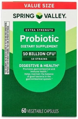 Spring Valley Extra Strength Probiotic Vegetable Capsules for Digestive Health (10 Billion - 60 Count) in Saudi Arabia