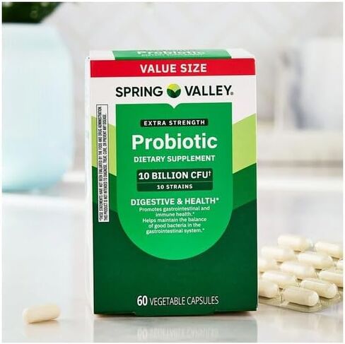 Spring Valley Extra Strength Probiotic Vegetable Capsules for Digestive Health (10 Billion - 60 Count) in Saudi Arabia