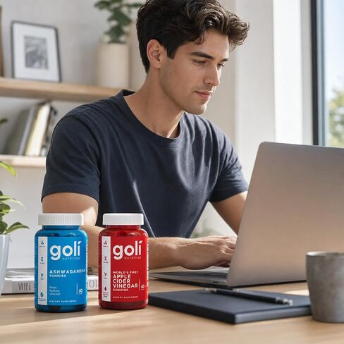 Goli Power Wellness Duo for Stress & Wellness Support – Apple Cider Vinegar & Ashwagandha Gummies with Vitamin B12 & Vitamin D, Gluten-Free, Vegan, Non-GMO & Gelatin-Free in Kuwait