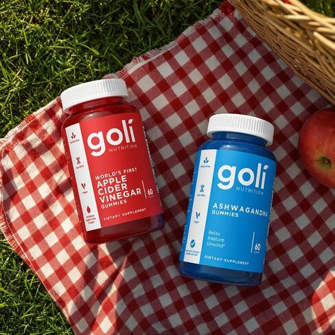 Goli Power Wellness Duo for Stress & Wellness Support – Apple Cider Vinegar & Ashwagandha Gummies with Vitamin B12 & Vitamin D, Gluten-Free, Vegan, Non-GMO & Gelatin-Free in Kuwait