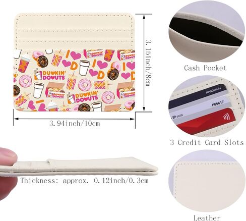 حامل بطاقة Lywjyb Birdgot Donut Coffee، محفظة بطاقات برأس على الأرجح، محفظة دونات بيكر هدية القهوة مدمن القهوة (ربما حامل Dun) in Kuwait