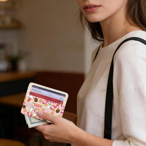 حامل بطاقة Lywjyb Birdgot Donut Coffee، محفظة بطاقات برأس على الأرجح، محفظة دونات بيكر هدية القهوة مدمن القهوة (ربما حامل Dun) in Kuwait