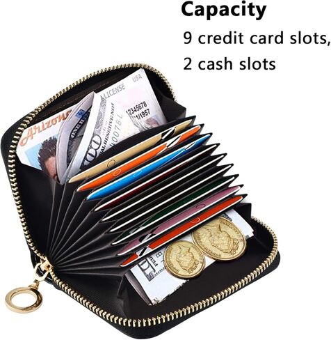 OTVEE RFID Credit Card Holder Case, Microfiber Leather Zipper Card Wallet for Women (Ladybugs) in Saudi Arabia