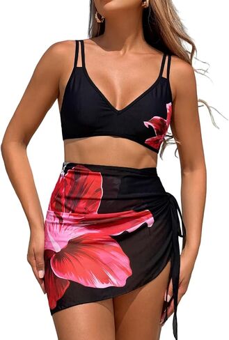 WODECASA Women's Floral Print Bikini Set Halter Triangle Two Piece Swimsuit Tie Side Bathing Suit 2026 in Saudi Arabia