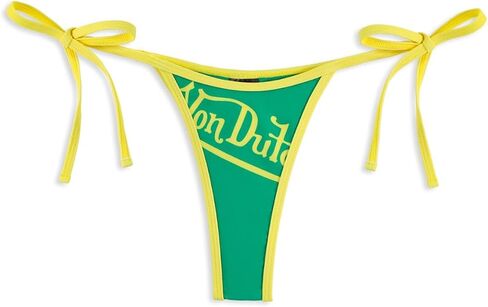 Von Dutch Cheeky Bikini Bottoms for Women, Y2K Swim Low Rise Bathing Suit Bottoms, High Cut Leg in Kuwait