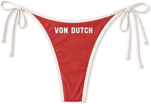 Von Dutch Cheeky Bikini Bottoms for Women, Y2K Swim Low Rise Bathing Suit Bottoms, High Cut Leg in Kuwait
