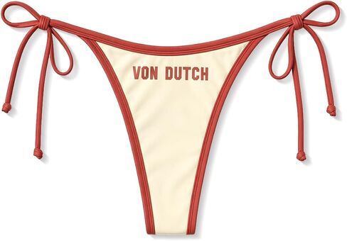 Von Dutch Cheeky Bikini Bottoms for Women, Y2K Swim Low Rise Bathing Suit Bottoms, High Cut Leg in Kuwait