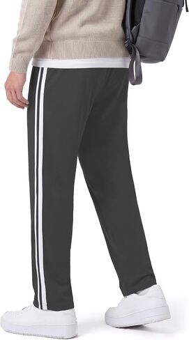 Safort Men's 30"/32"/34" Track Pants Wide Leg Sweatpants Zipper Pockets Loose Sweatpants Athletic Workout in Kuwait