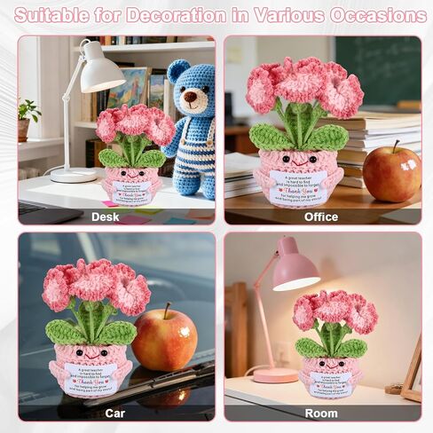Teacher Appreciation Gifts for Women Men - Teacher Appreciation Thank You Flower Crochet Retirement Gifts for Woman Man, End of Year Daycare Music Teacher Gifts for Women Men Christmas Valentines Gift in Kuwait