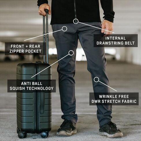 KETL Tomfoolery Travel Pants: Stretchy, Packable, Casual Chino Style W/Zipper Pockets - Men's in Saudi Arabia