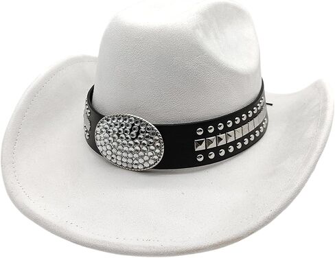 Punk Fedora Hat with Metal Studs for Unisex Music Festival Party Essential Wide Brims Top Hat in Saudi Arabia