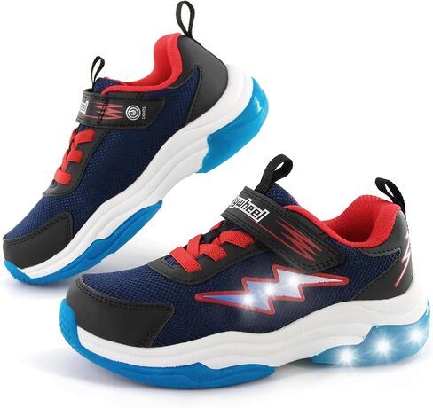 SKYWHEEL Kids Sneakers for Boys Light Up Shoes with Switch Tennis Running Athletic Shoes Toddler Size 10 to Big Kids Size 5 in Saudi Arabia