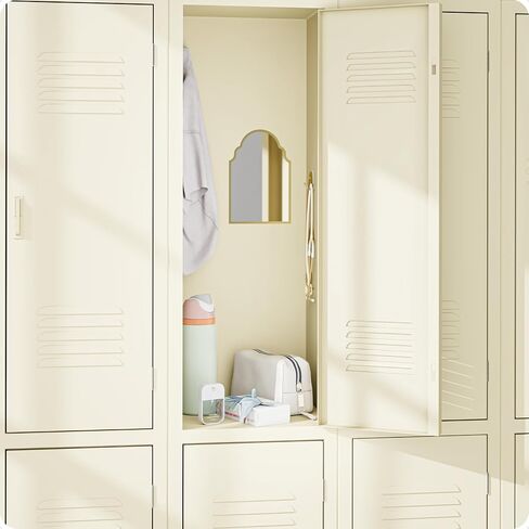 U Brands Magnetic Arch Gold Framed Locker Mirror, 9" x 6", Gold Border in Kuwait