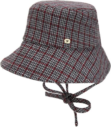 WHITE SANDS MOJA Check Wool Bucket Hat GIRONA Adjustable Strap Warm Winter Hat for Women in Saudi Arabia