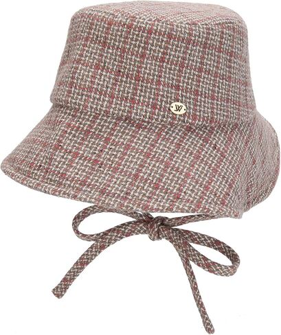 WHITE SANDS MOJA Check Wool Bucket Hat GIRONA Adjustable Strap Warm Winter Hat for Women in Saudi Arabia