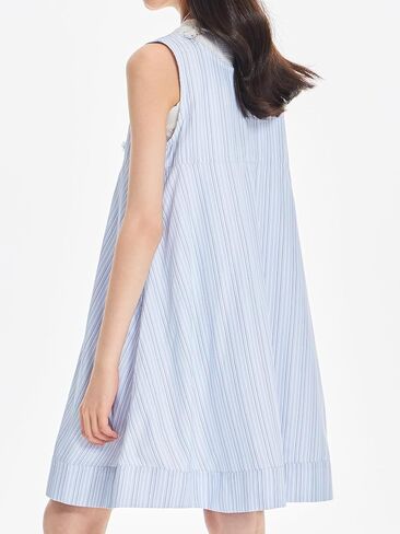 Girls Blue Striped Dress with 7 Sequin Flowers, Sparkly Casual & Party Dress for Girls 6-16Y in Saudi Arabia