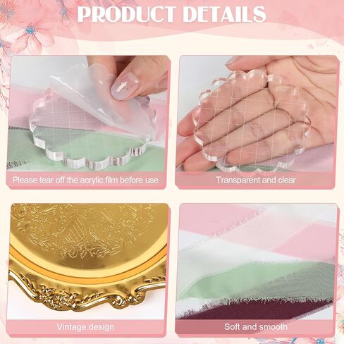 12pcs Flat Lay Props Set, Detail Props Photography Set Include Vintage Jewelry Tray, Acrylic Display Block and Chiffon Silk Ribbon, for Wedding Bridal Party Photography Decor in Saudi Arabia