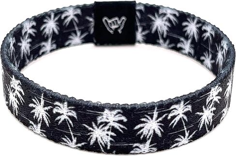 Hang Loose Bands - Coastal Surfer Beach Bracelet for Men, Women & Teens - Comfy Summer - Boho Reversible Wristband- Frosted Palms| Extra Small: 5.5" length (for petites & kids) in Saudi Arabia